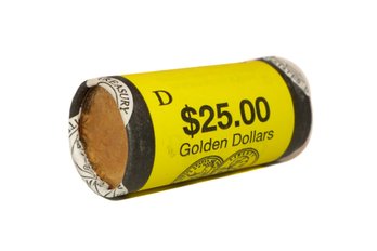 2005-D Sacagawea Golden Dollars $25 Face Value - U.S. Mint Uncirculated Original Shot-gun Sealed Bank Roll