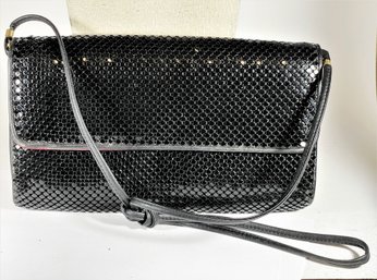 Vintage Whiting And Davis Black Mesh Evening Bag Purse Clutch