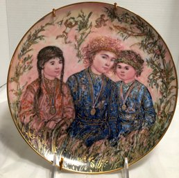 Edna Hibel Plate To Life Series - 24k Gold Embellished