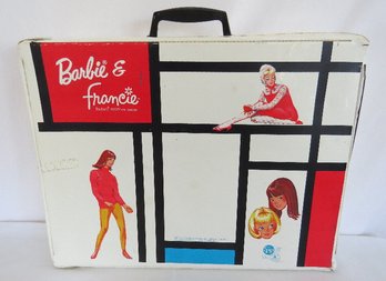 Vintage 1965 Mattel Barbie And Francie Vinyl Doll Double Carrying Storage Case