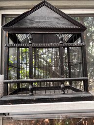Black Architectural Wooden Birdcage