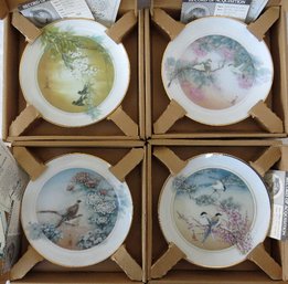 A Grouping Of 4 Fine Porcelain Collectible Plates From The Temple Garden Plate Collection By John Cheng