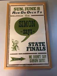 Simon Says State Finals Home Decor Sign