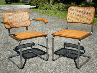 Vintage Cesca Chairs - Arm And Side - By Marcel Breuer