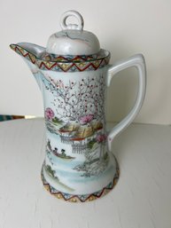 Japanese Hand-Painted Porcelain Chocolate Pot