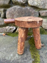 A Vintage Hand Made 3-Legged Milking Stool