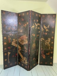 Room Screen -- 19th-century Chinese Paintings On Canvas Laid On Wood