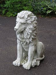 A Gray Resin Lion Statue