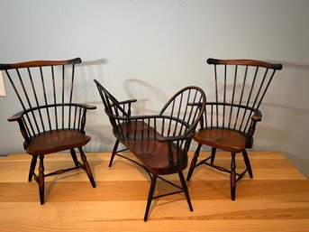 3pc Set Of Vintage Windsor Style Dolls Chairs