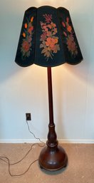 Antique Large Wooden Floor Lamp