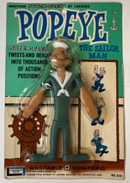 Original Vintage 1967 Popeye The Sailor Man - Super Flex By Lakeside - Bendable Action Toy - Sealed In Package