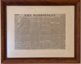 The Madisonian August 24, 1841 Front Page, Framed