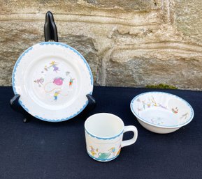 Nice Mice Made In England, Child's Place Setting With Cup, Bowl And Dish