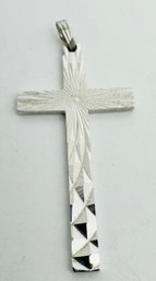 BEAUTIFUL ETCHED STERLING SILVER CROSS PENDANT