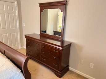 Dark Wood Dresser With Mirror