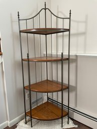 Charleston Forge , Four Tiers Steel And Wood Baker Rack Style Corner Shelf.