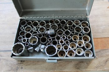 Tin Full Of 3/8' Sockets