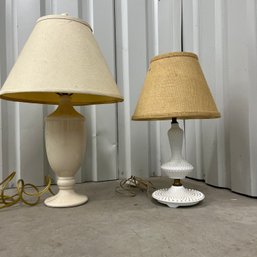 A Set Of 2 Small Vintage Table Lamps - Hop Nob Glass