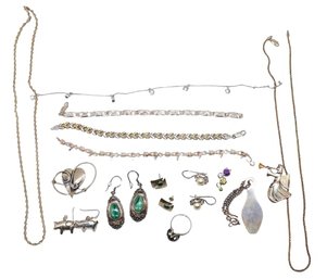 Large Mix Lot Of 925 Sterling Silver Jewelry