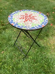 Mosaic Round Folding Table