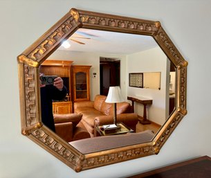 Wooden Gold Colored Octagonal Frame Mirror