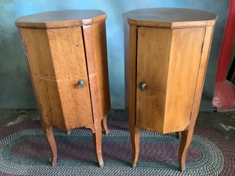 EARLY Pair Of Octagon Side Table/cabinets