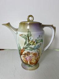 Bavarian Hand-Painted Porcelain Chocolate Pot