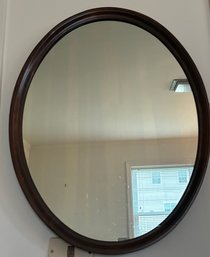 Vintage Heavy Oval Wood Mirror