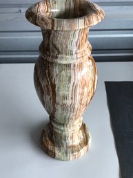 Tall Natural Onyx Gem Stone Vase,  , 19 LB  , 16 Inch Tall, 6 Inch Diameter