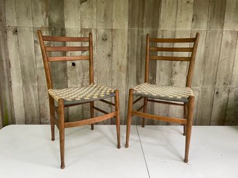 Vintage Pair Of Ladder Back Shaker Chairs