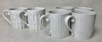 Bernadaud Porcelain Coffee Mugs, Louvre Pattern (6)