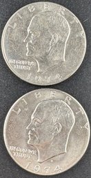 Lot Of 2 Eisenhower Dollars 1974, 1974-D