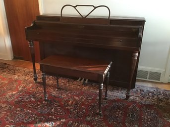 Betsy Ross Spinet Piano With Storage Bench