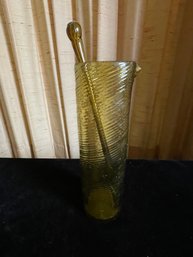 Vintage Anchor Hocking Soreno Gold Pattern Honey Gold Glass Pitcher