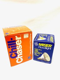 Chill Chaser Heat Lamp Bulb & Miser Floodlight - New Old Stock