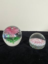 2 Piece Designed Glass Paperweights