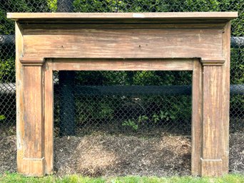 An Antique Pine Fireplace Mantle