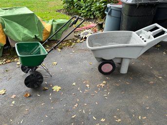 Rubbermaid Wheelbarrow And Scotts Spreader