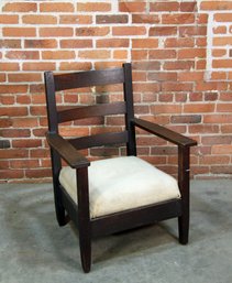Antique Mission Arts & Crafts 'Lifetime' Oak Lounge Chair