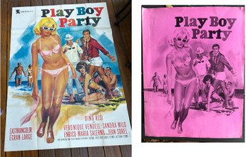 Incredible Rare HUGE ~ 1965 Play Boy Party ~ Movie Promo Poster And Program - French Release