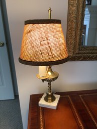 Vintage Brass Marbled Based Table Lamp