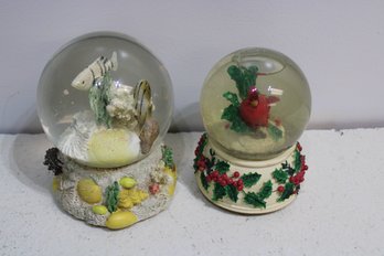 Pair Of Vintage Snow Globes