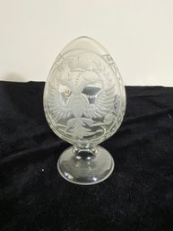 Russian Glass Egg Sculpture