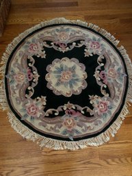 46 Inch Rounded Floral Rug #1