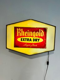 Vintage RHEINGOLD Extra Dry Lager Beer Light Up Sign