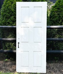 An Antique Painted Oak 6 Panel Door