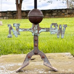 A Vintage Copper And Iron Weathervane Base