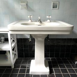 An Antique Standard Brand Pedestal Sink With Original Hardware - 1920s