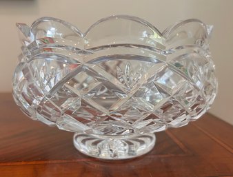 Cut Crystal Centerpiece Bowl With Scalloped Rim