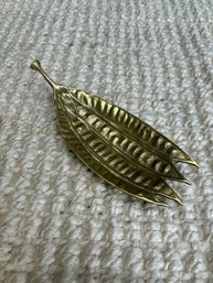 Brass Pea Pod Trinket Dish